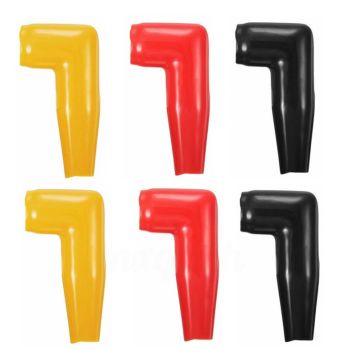 6pc Electric Guard Motor Winch Cable Terminal Boot Rubber Cover Black+Red+Yellow