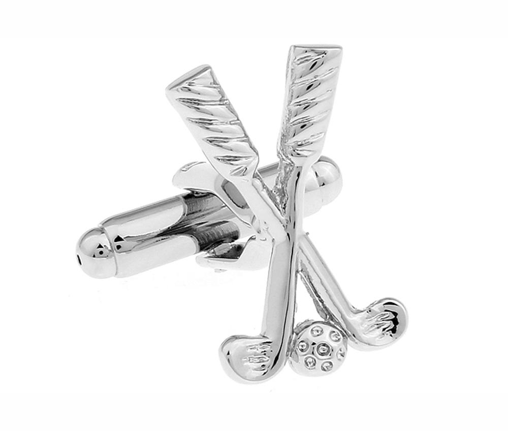 Sport Design Golf Club Cufflinks Non-fading Silver Color Cuff Links Wholesale&retail Quality Brass Material