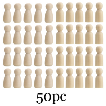 50Pc 75Mm/90Mm Wood Crafts Girls And Boys Diy Handmade Blank Home Decoration Baby Toys Peg Dolls Wooden Crafts For Baby Room