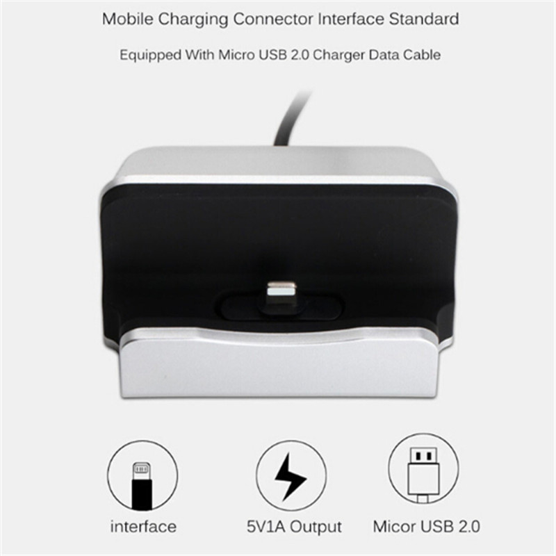 Original For iPhone 7 Sync Data Fast Charging Dock Station Desktop Cradle Stand Docking Charger Android Micro USB Type C Charger