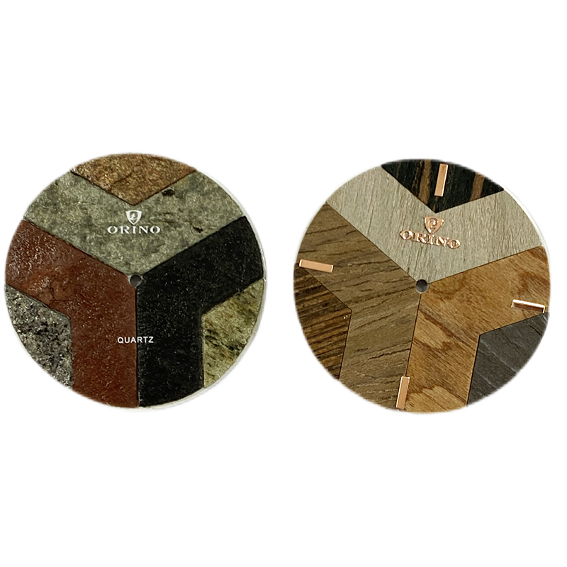 Mosaic wood watch dial