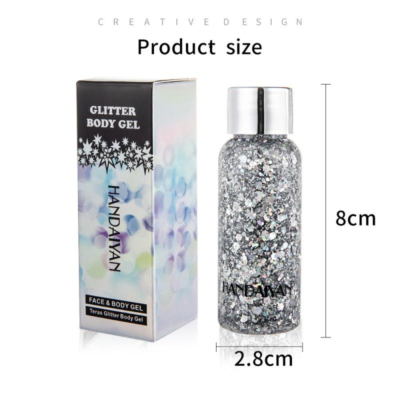 HANDAIYAN Liquid Glitter Eyeshadow Face Body Glitter Gel Shimmer Sparkles Cosmetics Crystal Gel Makeup maquiagem TSLM1