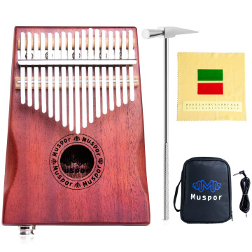 17-key mahogany electric EQ kalimba Mbira thumb piano + audio cable Keyboard instrument pickup Kalimba Sanza
