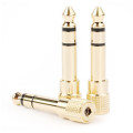 New Stereo Jack Audio Adapter Connector 3.5mm to 6.35mm gold headphone jack plug audio adaptor For Mic Mixer Amplifier Speaker