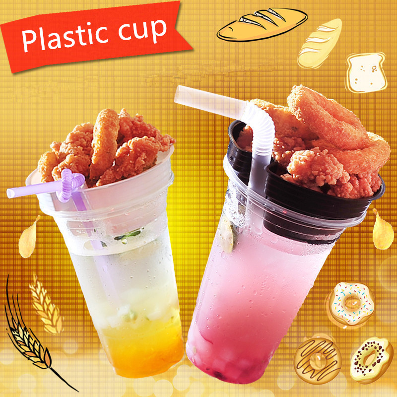 50pcs 95 caliber disposable milk tea plastic cup varies size transparent cups snack coffee takeaway packaging cups with lids