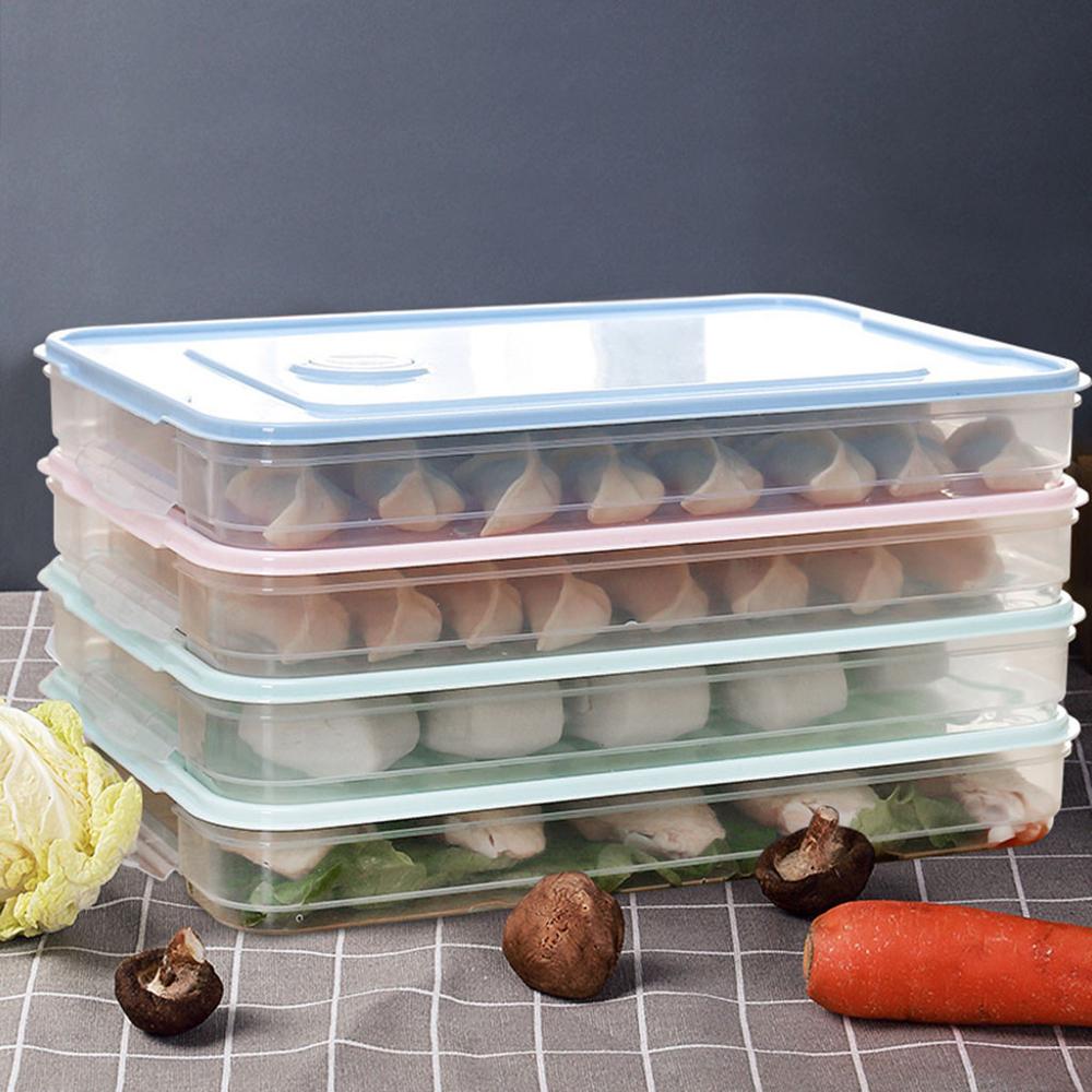 ATUCOHO Store Single Layer Dumpling Boxes Storage Tray Food Container Box To Keep Frozen Dumpling Storage Plastic Boxes Cool