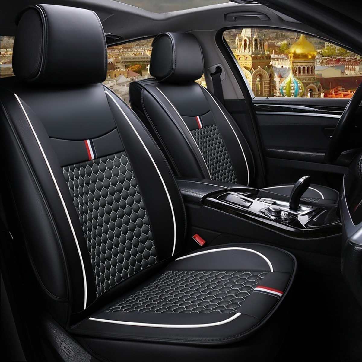 PU Leather Car Seat Cover 4 Color Auto Seat Cushion Interior Accessories Universal Front Seats Covers Protector Mat Car Styling