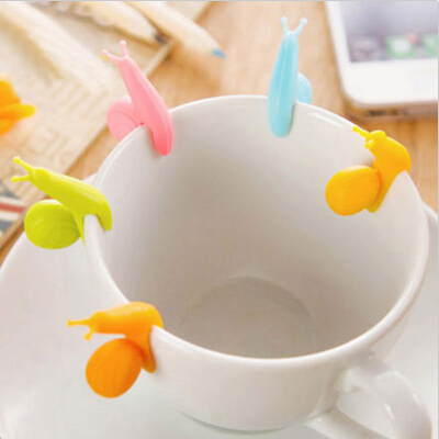 5PCS Cute Snail Shape Silicone Tea Bag Holder Cup Mug Hanging Tool Tea Tools Randome Color