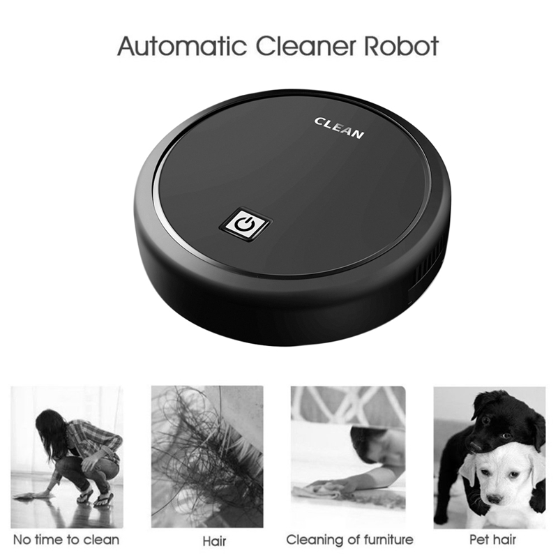 Automatic USB Charging Wireless ing Robot Vacuum Cleaner Cordless Vaccum Robot Carpet Robots Mop Robot Black