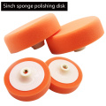 5 Inch 125cm Auto Car Polishing Buffing Polishing Pad Sponge Wheel Waxing Orange 10mm