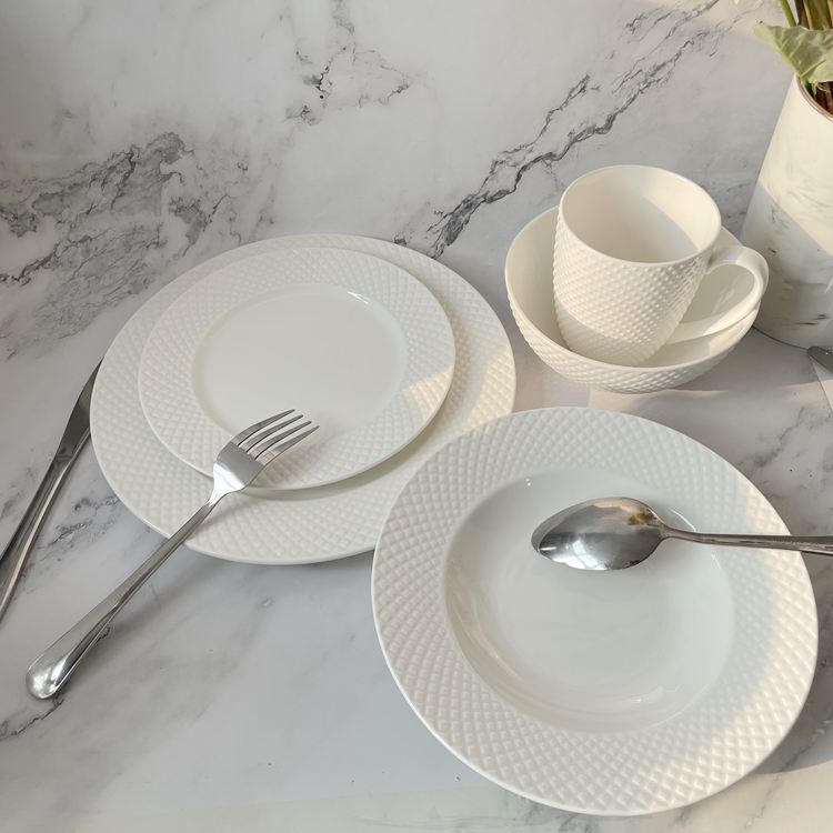 New Bone China Embossed Tableware 9