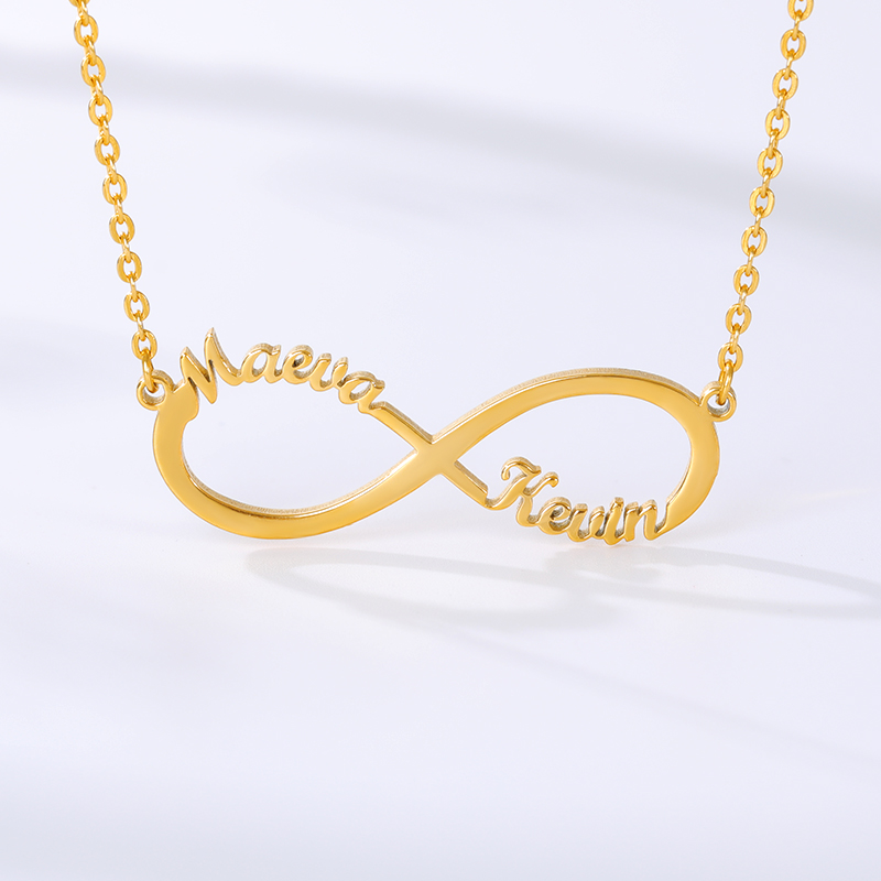 Customized Stainless Steel Infinity Name Necklace Boho Jewelry Personalized Heart Infinity Necklace Bridesmaid Gifts