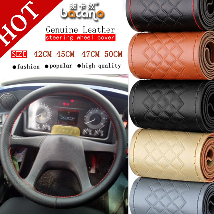 Car Steering Covers braid for Bus RV Truck / Unique 42/45/ 47/50cm Custom size For VOLVO FH FM BENZ IVECO FIAT SCANIA DAF DEUTZ