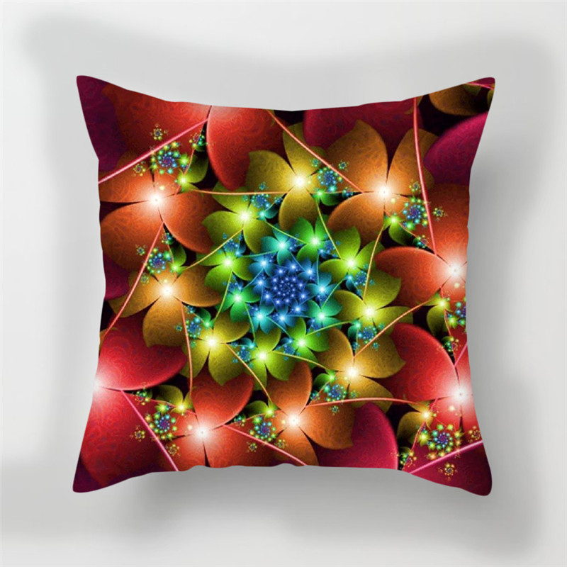 Fuwatacchi Colorful Floral Cushion Cover Mandala Soft Throw Pillow Cover for Sofa Chair Pillow Case Decorative Pillowcase 2019