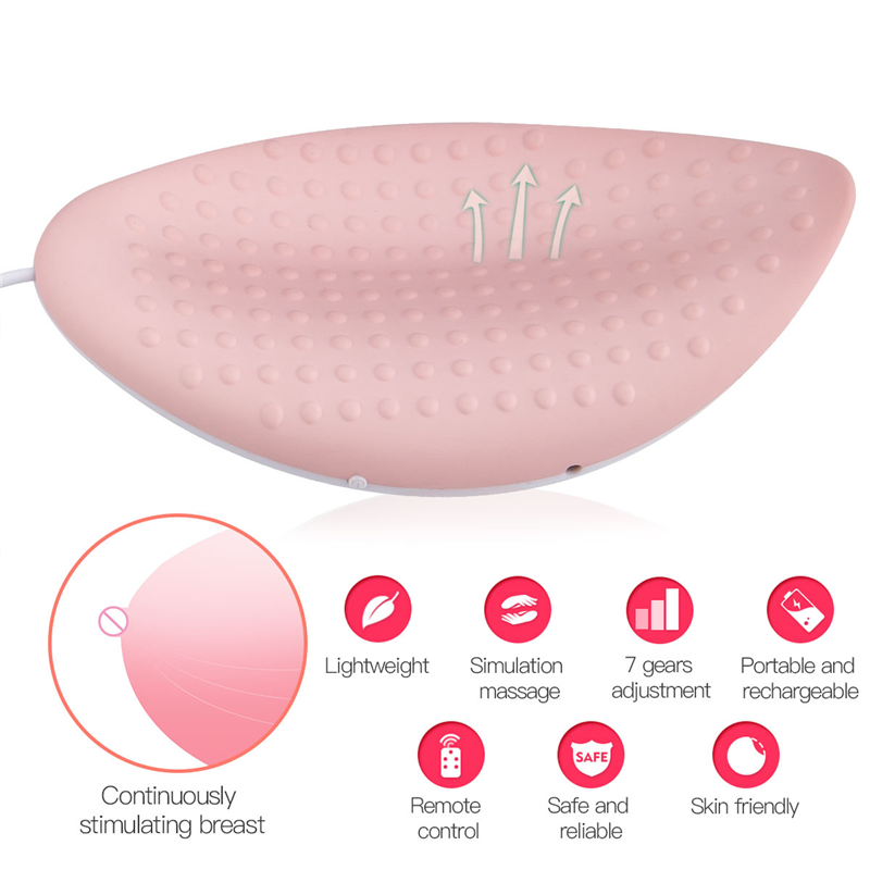 Wireless Breast Massager 7 Gears Smart Breast Stimulator Vibration Bigger Chest Enhancer Therapy Massage Relax Vibration Firming