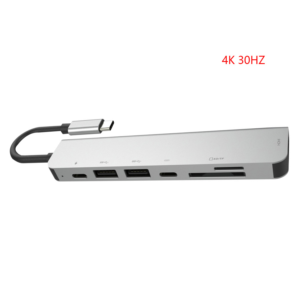 6 in 1 USB 3.0 High Speed Ports Type-C Hub Usb-C to 4K 30HZ HD Laptop Rj45 Gigabit Ethernet Network PD Hub IN Stock