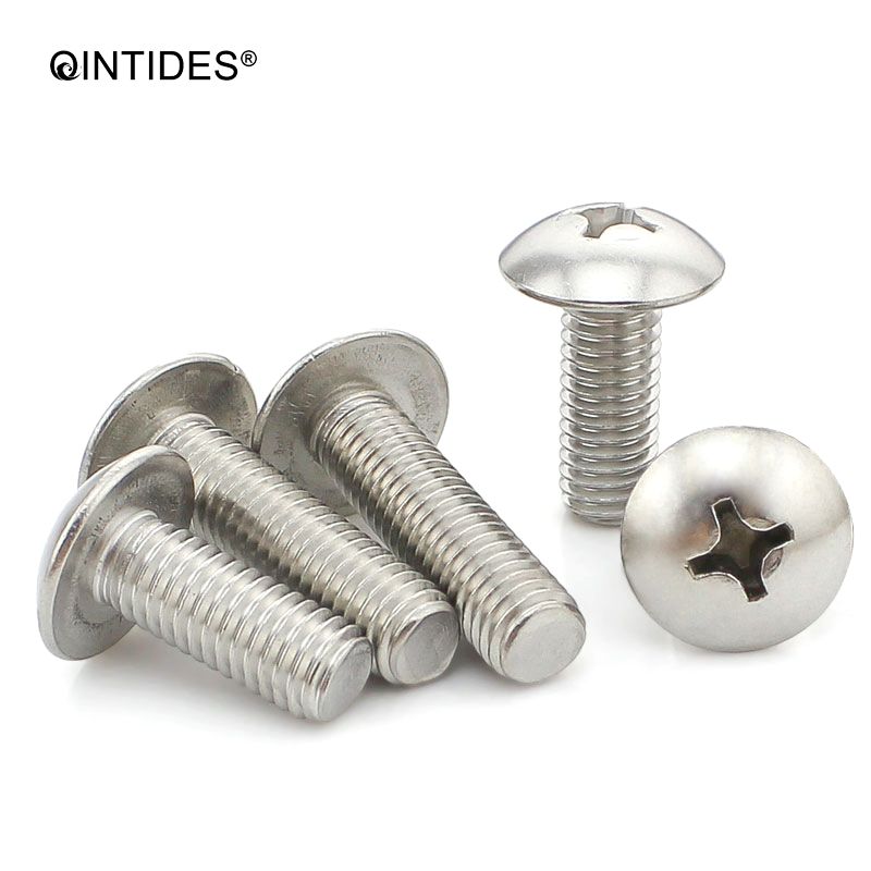 QINTIDES M2 M2.5 M3 M4 Crosss recessed mushroom screws 304 stainless steel Truss screw phillips screws