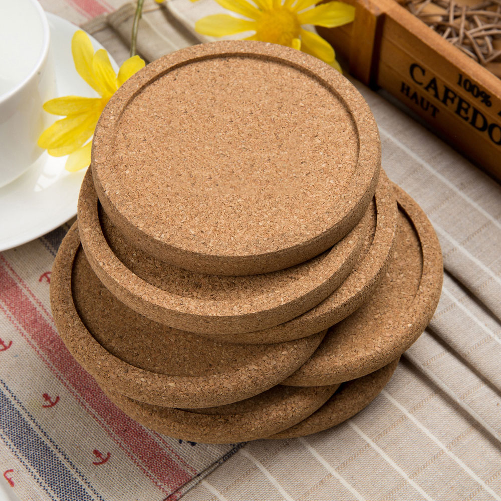 12pcs Plain Round Cork Coasters Set Coffee Cup Mat Drink Tea Pad Placemats Wine Table Mats Decor Kitchen Accessories