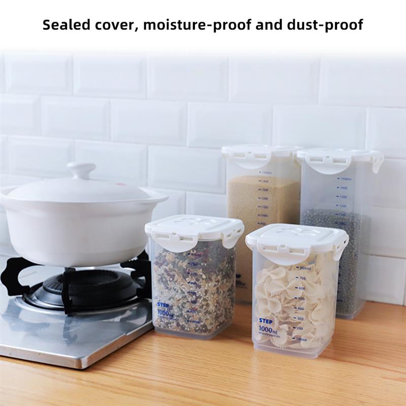 240/650/1000/1800ML Kitchen Vacuum Storage Tank Food Storage Canister And Jar With Scale Sealed Container Grain Flour Cereals