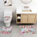Animal Printed Bath Mat and Shower Curtain Set Absorbent Bathroom Carpet Washable Shower Foot Mat Toilet Rug Non Slip Bath Mats