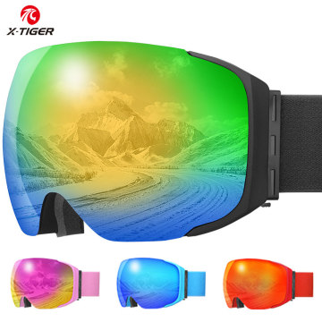 X-Tiger Ski Goggles Magnetic Double Layers UV400 Anti-fog Big Ski Mask Glasses Men Women Outdoor Winter Sports Snowboard Goggles