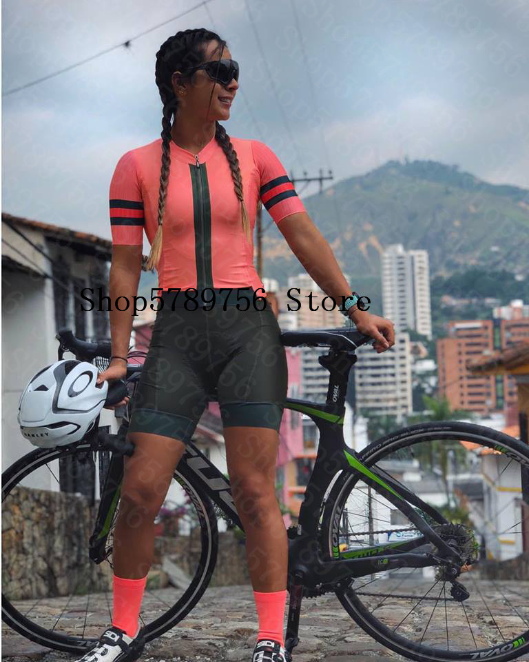 Women's Triathlon Short Sleeve Cycling Jersey Sets Skinsuit Maillot Ropa Ciclismo Bicycle Jersey Bike Clothes Jumpsuit