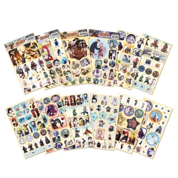12 Pcs/Set Anime Naruto Decorative Sticker DIY Sasuke Sakura Diary Cartoon Characters Label Stickers Gift Stationery