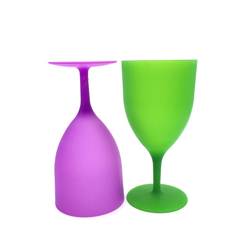 6 Pieces / Set of High Quality Plastic Wine Glasses Goblet Champagne Party Picnic Bar Drink Cup Colorful Frosted Cups