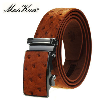 Maikun Luxury Genuine Leather Belts for Men Belt Ostrich Grain Cowskin Automatic Buckle Belt Ceinture Homme Cinto Masculino