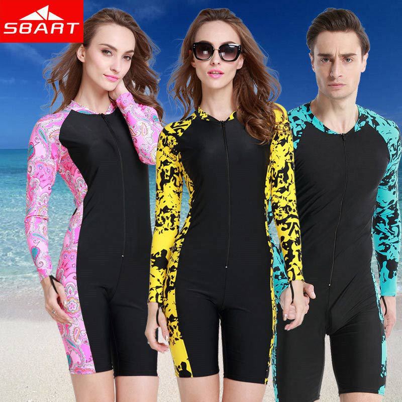 SBART 1MM Swimming Wetsuits Hot Summer Lycra Upf50 Long Sleeve Short Pant Women's Windsurf Swimming Surfing Diving Wetsuits