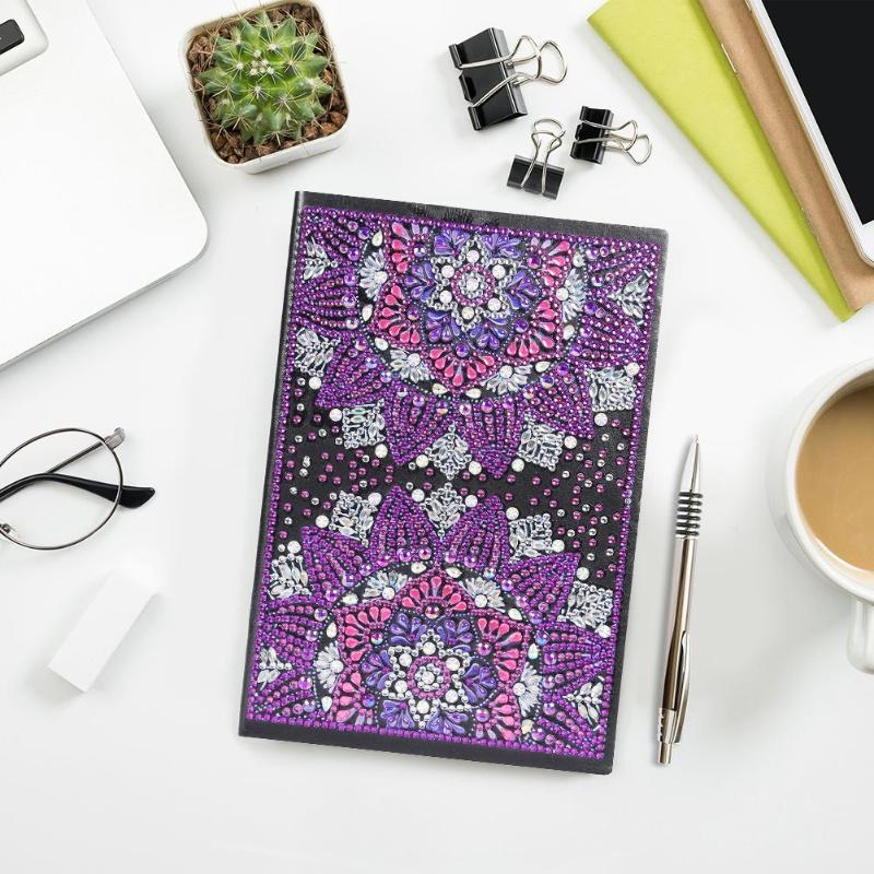 DIY Mandala Special Shaped Diamond Painting 50 Pages A5 Sketchbook Notebook Christmas Gift for Student Handmade Craft