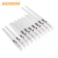 ASCENDAS 10 pcs Jig Saw Blades Reciprocating Saw Blade Hand Saw blade For Wood Metal Reciprocating Saw Power Tools Accessories