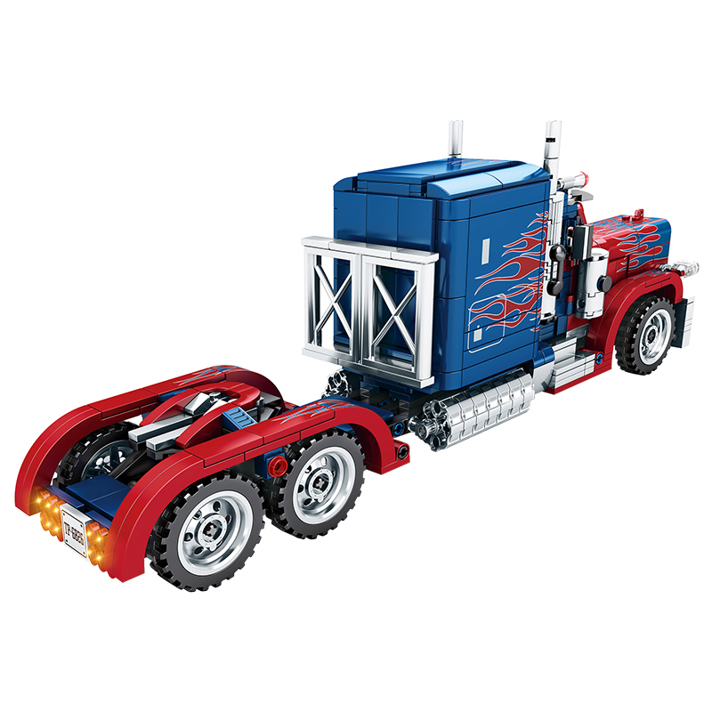 849pcs Peterbilt 389 Heavy Container Truck building blocks City Classic Pull Back Car Educational Toy Gifts For Children Kids