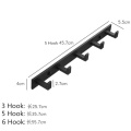 Bathroom Space Aluminum Robe Hook Wall Mounted Clothes Coat Hook Wall Hanger Black Bathroom Accessories