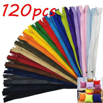 Nylon flash zippers in bulk for craft sewing tailor (20 colors) (lot of 120pcs, 22 cm)