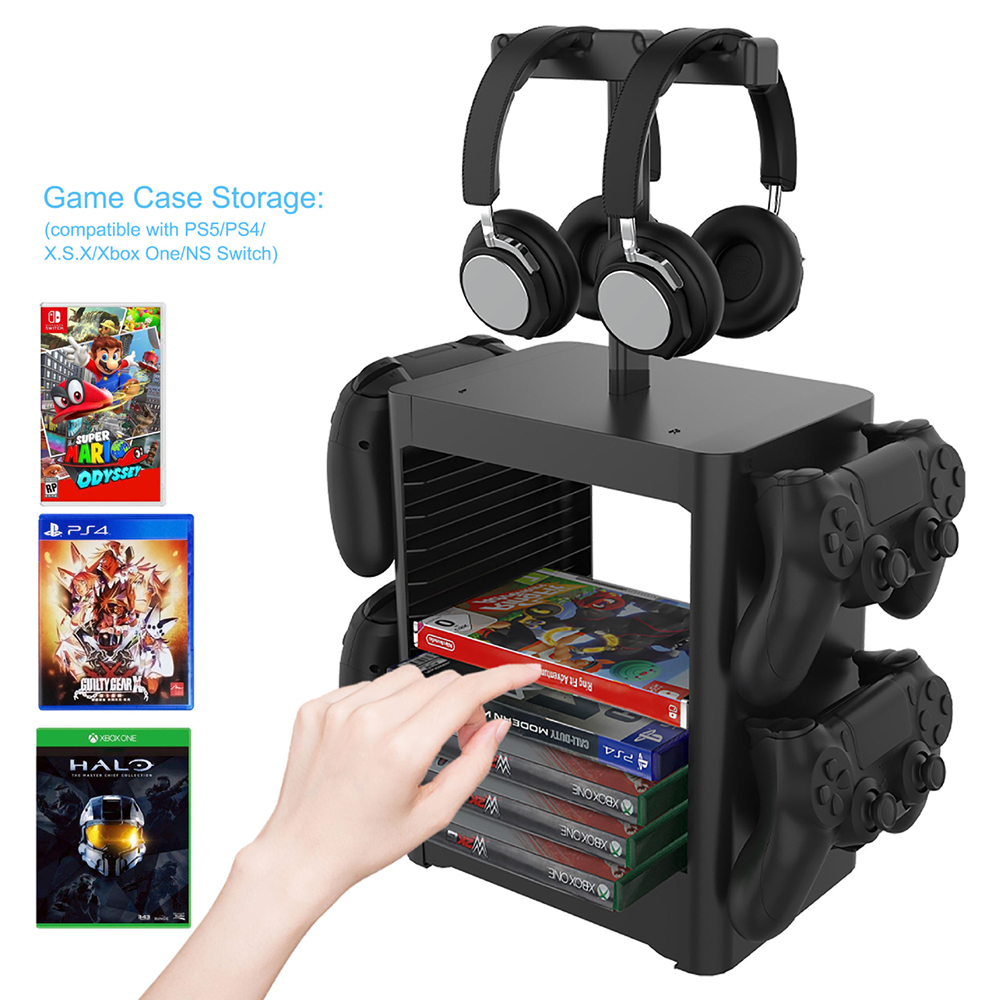 For Nin Switch PS5 / PS4 / XBOX series CD disc headphone storage rack multifunction PS 5 game holder for game accessories