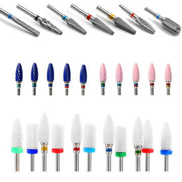 1pcs Ceramic Milling Cutter For Manicure Nail Drill Bit Carbide Files Diamond Milling Cutter Burr For Nail Pedicure Tools