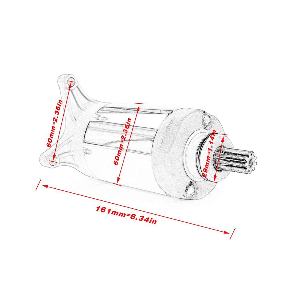 Starter Motor for Yamaha XV125 Virago 125 XV240 XV250 Virago XVS125 XVS250 Drag Star XV250 Route 66 V-Star SRV250 Renaissa