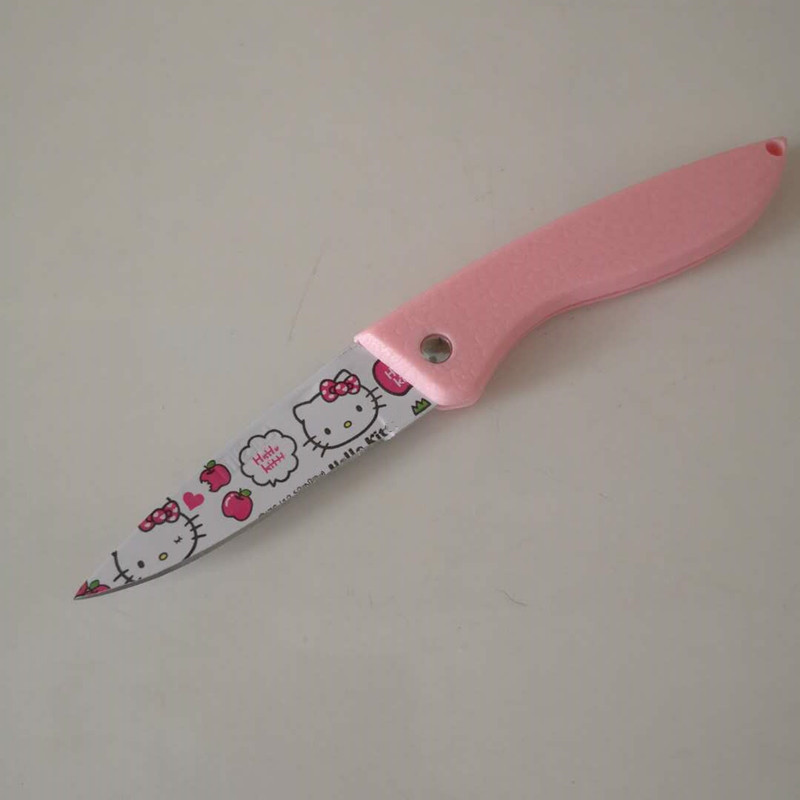 Princess pink super cute fold cartoons pocket knife kitchen paring keychain girls birthday pretty cool Christmas gift