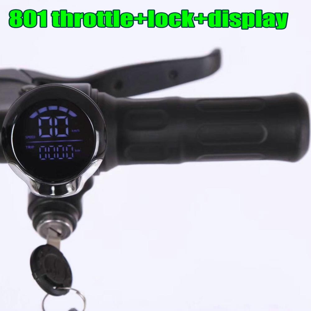 speedometer/lcd display 24v36v48v60v+lock/key+rolling grips throttle accelerator electric scooter bicycle MTB tricycle diy part