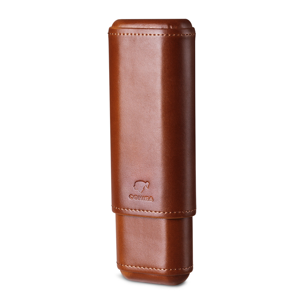 CIGARLOONG Cigar case portable cow leather Cedar wood cigar moisturizing case cigar humidor holster can store 2 sticks CLH-0056