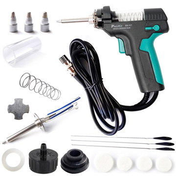 Pro'sKit SS-331H Electric Desoldering Station Tin Gun Suction Tin Pump Accessories Filter Pipe Nozzle Heater Needle Mat Spring