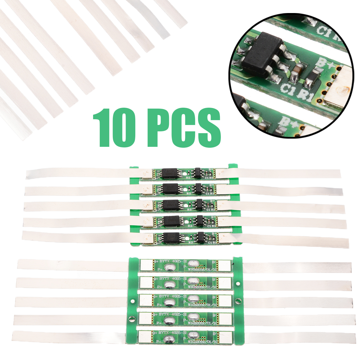 10pcs New 3A BMS Protection Board for 1S 3.7V 18650 Li-ion lithium Battery Cell Over Charging/Short Circuit Protection 18*3.6mm