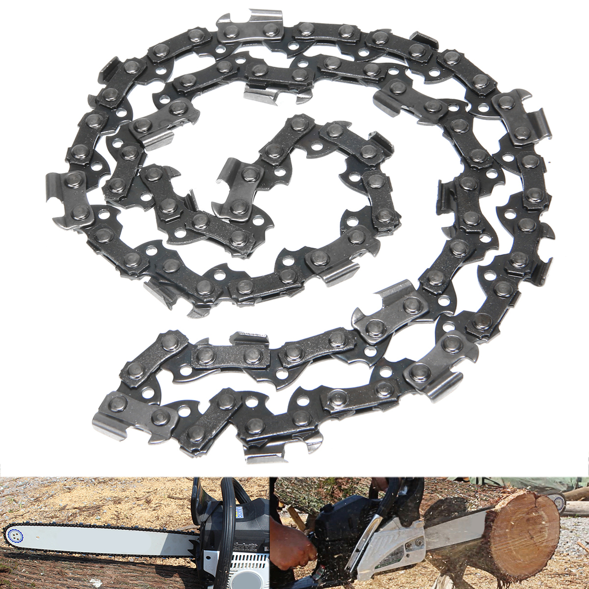 Mayitr 10'' Chainsaw Mill Saw Chain Wood Cutting 40 DL Drive Links 3/8'' Pitch Garden Power Replacement Tools Saw Chain