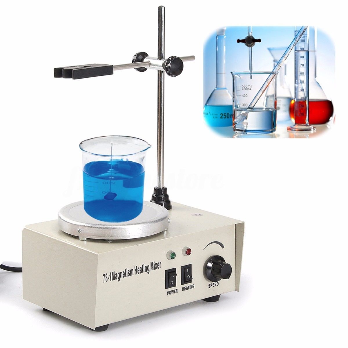 150W 220V/50Hz 78-1 Magnetism Stirrer Heating Mixer Hot Plate Magnetic Machine 1000ML