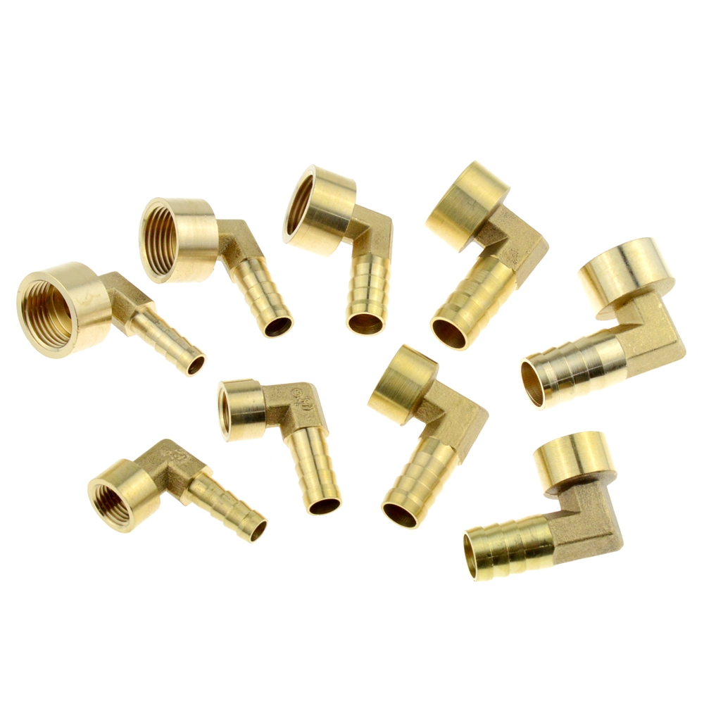 Brass Hose Pipe Fitting Elbow 8mm 10mm 12mm 14mm 16mm Barb Tail 1/4" 3/8" 1/2" BSP Female Thread Copper Connector Joint Coupler