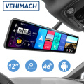 ADAS Android Dash Cam 4G Car DVR Mirror GPS Wifi 12 Inch IPS Touch Auto Video Recorder Dashcam Auto Dual Camera Front And Rear