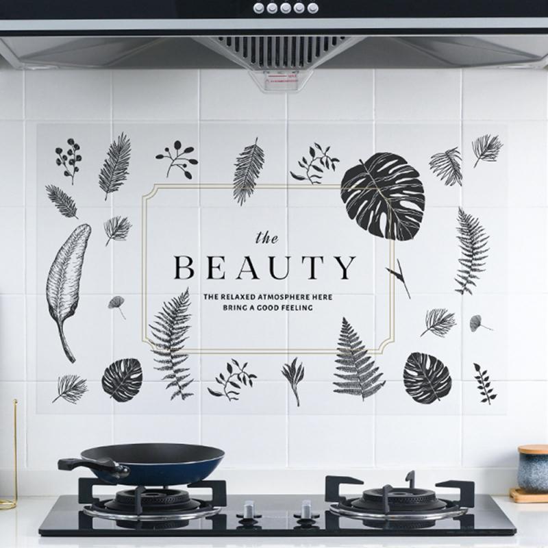 High Temperature Oil-Proof Wall Sicker 45*75cm Kitchen Transparent Self-Adhesive Paper Sticker Home Kitchen Wall Stickers