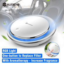 AUGIENB Air Purifier with HEPA Filter Fresh Air Anion Car Air Purifier Air Cleaner for Car Home Office Aromatherapy RGB Light