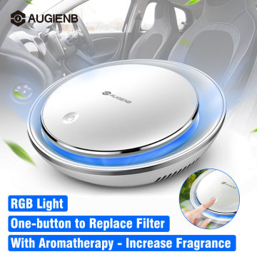 AUGIENB Air Purifier with HEPA Filter Fresh Air Anion Car Air Purifier Air Cleaner for Car Home Office Aromatherapy RGB Light